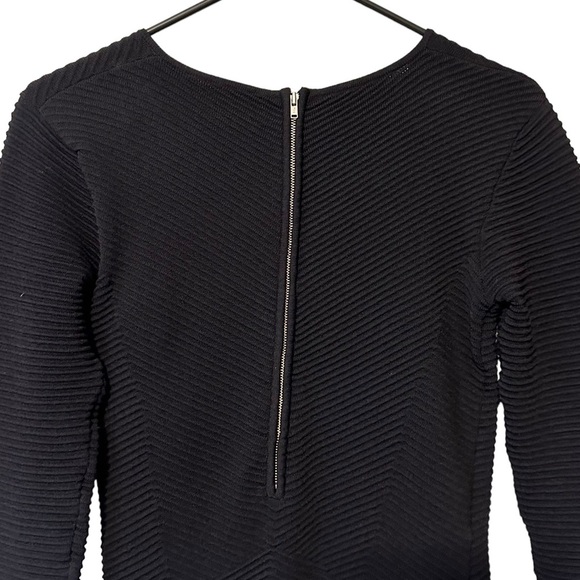 Torn by Ronny Kobo Black Body Con Mini Dress Chevron Knit Size Medium - Picture 10 of 13